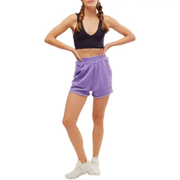 NWT Free People Movement All Star Purple Baggy Shorts - Picture 2 of 9